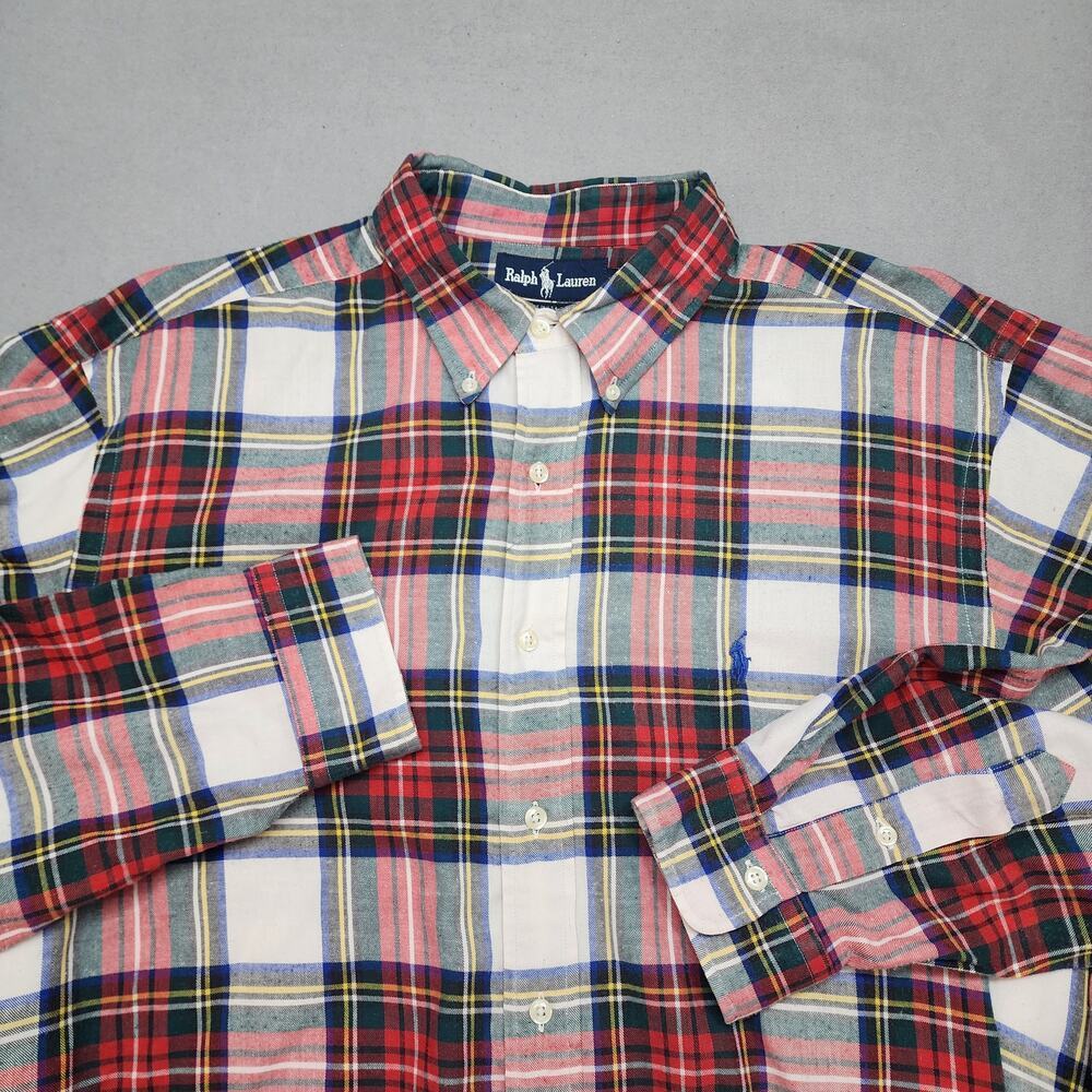 Ralph Lauren Made in USA Plaid Men's Button Up Shirt Sz‎ XXL